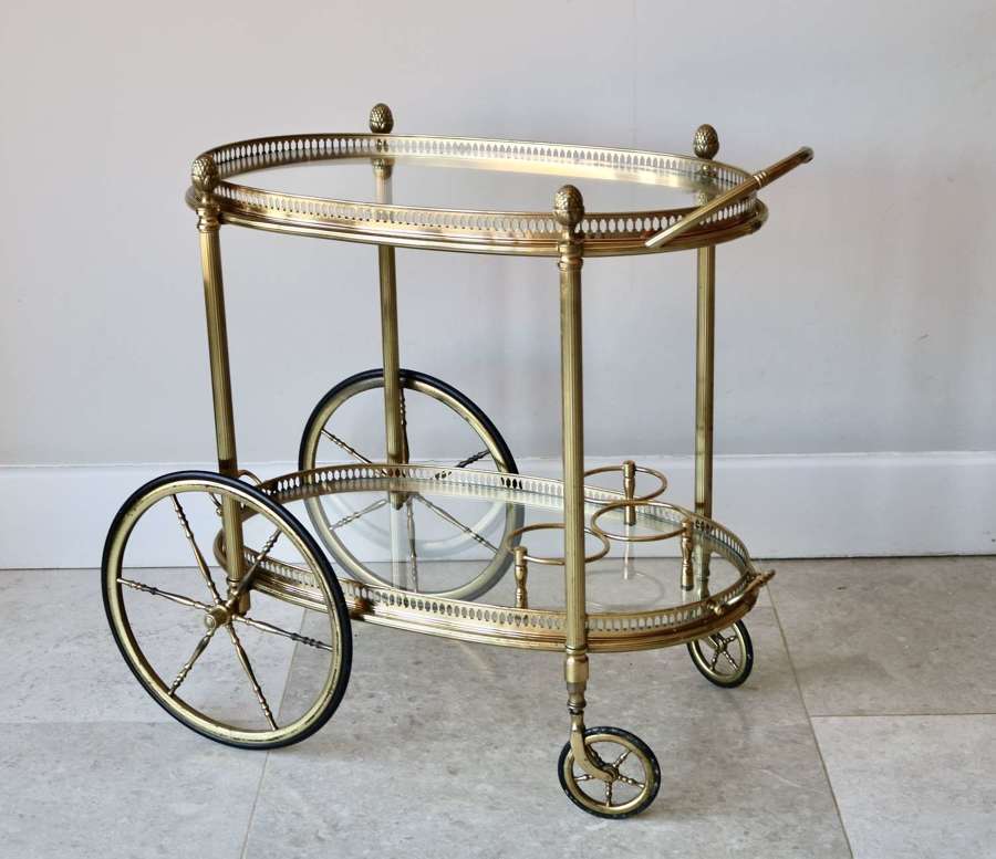 Mid Century Brass Trolley / Cart