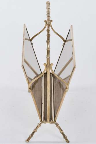 Bamboo Magazine Rack with Smoked Glass