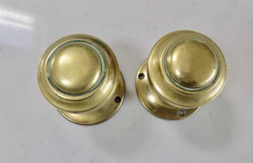 Mid-Century Brass Door Furniture Set