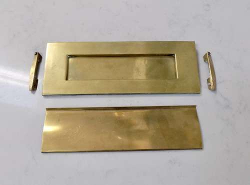 Mid-Century Brass Door Furniture Set