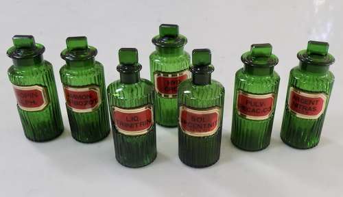 Run Of 7 Apothecary / Pharmacy Jars