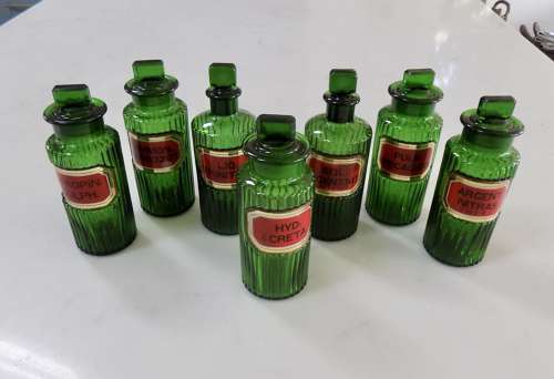 Run Of 7 Apothecary / Pharmacy Jars