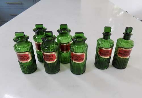 Run Of 7 Apothecary / Pharmacy Jars