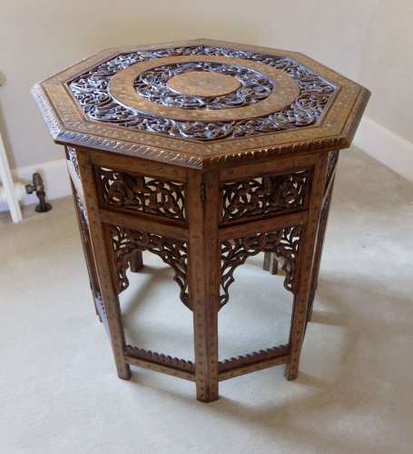 Large Anglo Indian Table With Fretwork Sides