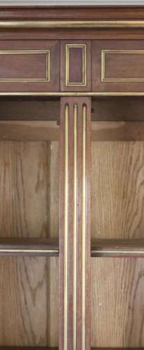 Brass Inlaid Empire Bookcase
